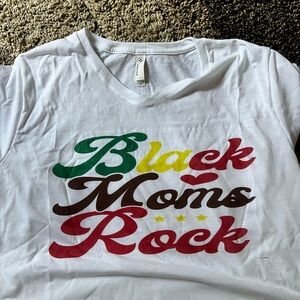 White and Black Short Sleeve Tee with Retro Text